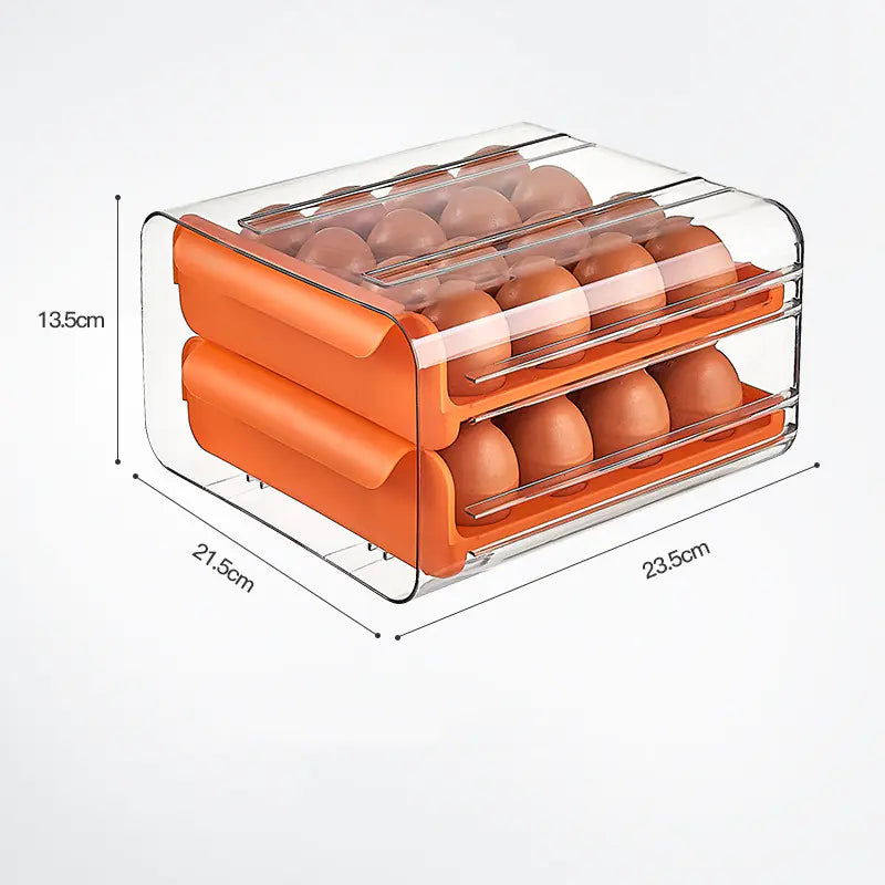 Transparent Double Layer 32-Grid Kitchen Egg Box