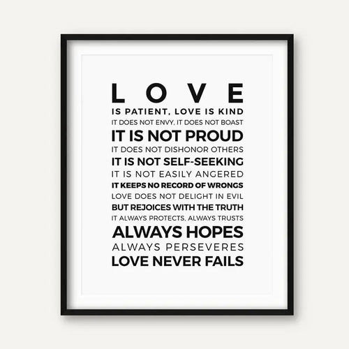 "Love is Patience Printed Wall Art and Scratch Art"