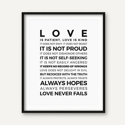 "Love is Patience Printed Wall Art and Scratch Art"